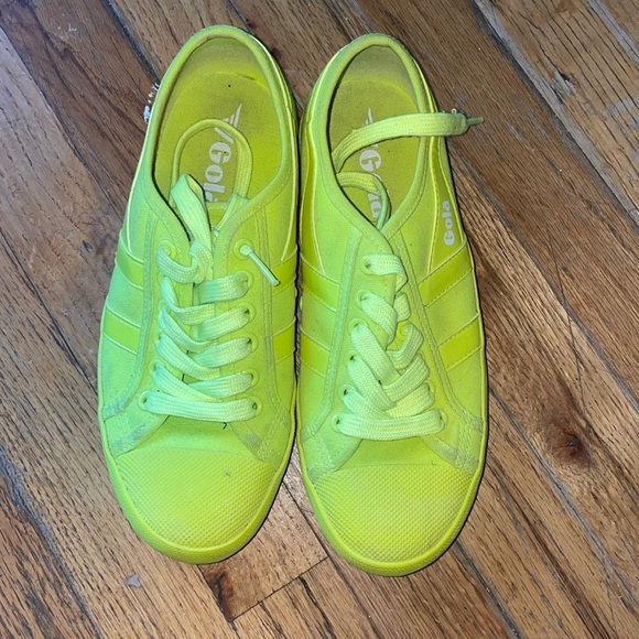 COASTER NEON GOLA RETRO CANVAS TRAINERS - YELLOW Womens 7 - Picture 1 of 4